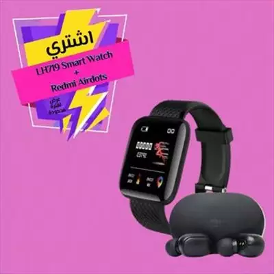  صورة 3 عرض سماعة ريدمي بشاشة و Smart watch LH719